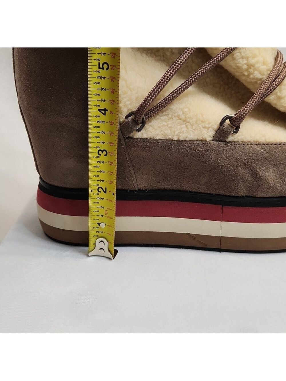 Paloma Barceló Kiran Suede Platform Genuine Shearling Lining Booties (W Size 40) - Picture 15 of 15